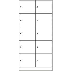 Orbis vakkenkast HxBxD 1950x900x480 mm 10 vakken cilinderslot RAL 7035 209848