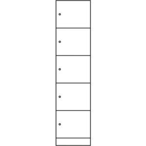 Orbis vakkenkast HxBxD 1950x460x480 mm 5 vakken klinksluiting RAL 7035 209839