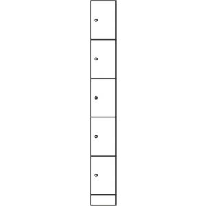 Orbis vakkenkast HxBxD 1950x240x480 mm 5 vakken cilinderslot RAL 7035 209845