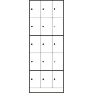 Orbis vakkenkast HxBxD 1950x680x480 mm 15 vakken cilinderslot RAL 7035 209849