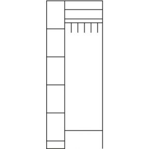 Orbis garderobe- en vakkenkastsysteem HxBxD 1950x740x480 mm 5 vakken 5 hangers cilinderslot RAL 7035 204442