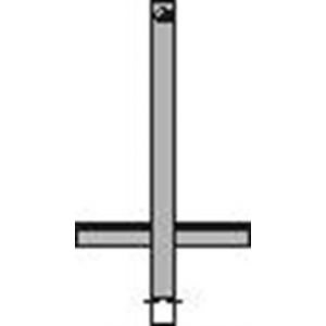 Orbis afzetpaal ronde buis diameter 60 mm uitneembaar bodemhuls driekantslot platte kop wit-rood 304082