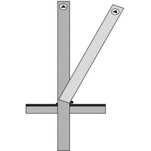 Orbis afzetpaal vierkant 70x70 mm omlegbaar bodemhuls driekantslot platte kop wit-rood 304333