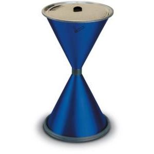 Orbis zandasbak staalplaat draaimechaniek aluminium inlegschotel uitneembare zeef H x diameter 710x400 mm blauw 529703