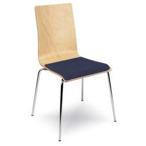 Orbis houten kuipstoel zitschaal beuken stofbekleding donkerblauw frame van stalen buizen 526127