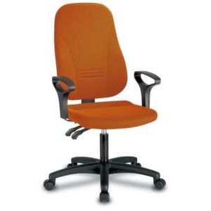 Orbis bureau draaistoel zitting HxBxD 40,5-52x45,5x39 cm permanent kontakt mechanisme rugleuning H 64-72 cm armleuningen stof oranje 526949