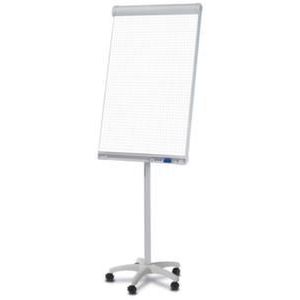 Orbis flipover Mobiel H 190 cm magnetisch schrijfvlak HxB 95x67 cm pennengoot 5-poots onderstel dubbel wielen lichtgrijs 531421