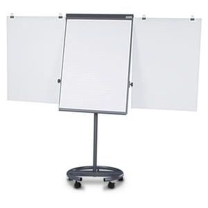 Orbis flipover mobiel Plus H 172-196 cm magneethoudend schrijfvlak HxB 100x70 cm 5 wielen met vastzetter antraciet 527624