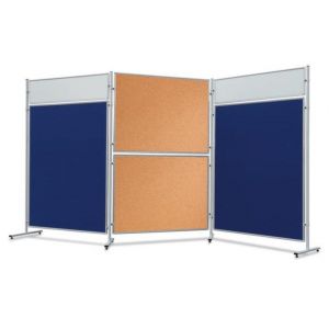 Orbis presentatiewand HxB 150x120 cm aluminium frame blauwe vilt 521934