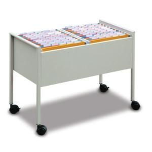 Orbis hangmappenwagen staalplaat HxBxD 592x760x400 mm voor 100 hangmappen met wielen epoxideharscoating lichtgrijs 530058