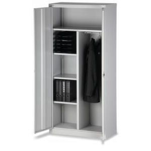 Orbis garderobe- en -ordnerkast staalplaat 3 puntsluiting kledingstang HxBxD 1950x914x400 mm lichtgrijs 528015