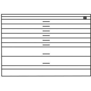 Orbis tekeningenkast HxBxD 760x1350x960 mm 6+2 laden DIN A0 RAL 7035 209719