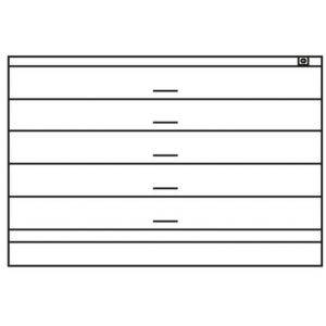 Orbis tekeningenkast HxBxD 760x1350x960 mm 5 laden DIN A0 RAL 7035 209716