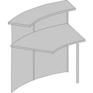 Orbis balieprogramma Genua aanbouwelement staal HxBxD 1150x1180x700 mm afgerond 45 graden beuken decor aluzilver 528989