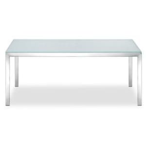 Orbis tafel HxBxD 450x1100x550 mm glazen plaat gesatineerd onderstel verchroomd vierkante stalen buizen 522784