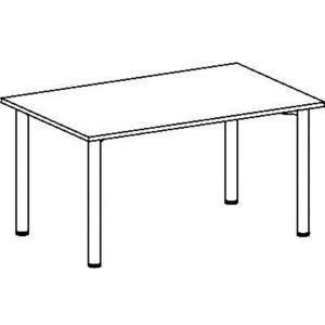 Orbis vergadertafel rechthoekig HxBxD 72x120x80 cm blad esdoorn onderstel RAL 9006 ronde poten 531149