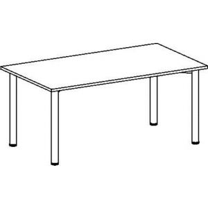 Orbis vergadertafel rechthoekig HxBxD 72x160x80 cm blad lichtgrijs onderstel RAL 9006 ronde poten 531151