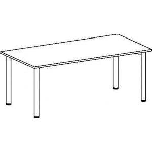 Orbis vergadertafel rechthoekig HxBxD 72x180x80 cm blad beuken onderstel RAL 9006 ronde poten 531157