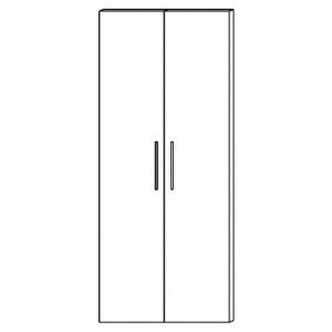 Orbis dubbele openslaande deur hout HxB 1880x800 mm zilver 507072