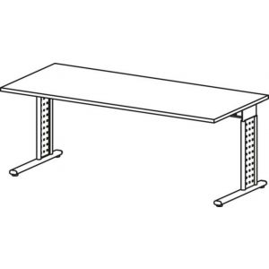 Orbis bureau C-poot HxBxD 680-820x1800x800 mm lichtgrijs 401531