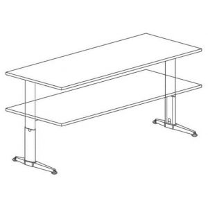 Orbis bureau C-onderstel HxBxD 720-1190x1800x800 mm electrisch in hoogte verstelbaar beuken 529325