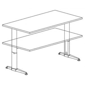 Orbis bureau electrisch in hoogte verstelbaar C-onderstel HxBxD 720-1190x1600x800 mm beuken 529568