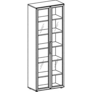 Orbis draaideurkast glasdeuren HxBxD 2160x800x420 mm 6 ordnerhoogtes esdoorn 506319