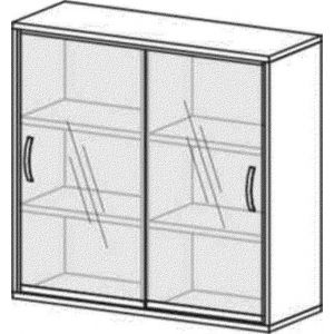 Orbis schuifdeurkast HxBxD 1150x1200x430 mm 3 ordnerhoogtes glasdeuren 506492