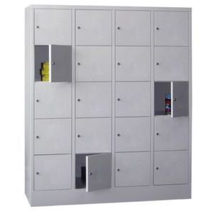 Orbis lockersysteem HxBxD 1850x1230x500 mm 4x5 vakken vak B 300 mm cilinderslot RAL 7035 100920