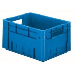 Orbis Euronorm stapelkrat HxLxB 210x400x300 mm 17,5 L wanden-bodem gesloten blauw 509489