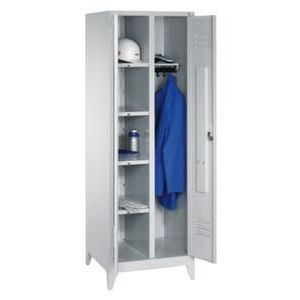 Orbis garderobe- en wasgoedkast HxBxD 1850x810x500 mm 2 vakken klinksluiting poten sleuven RAL 7035 406800