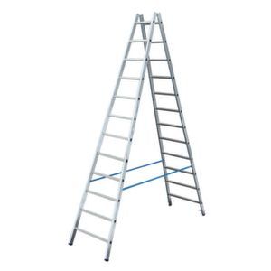 Orbis bokladder dubbelzijdig aluminium L 3,47m 2x12 sporten aluminium scharnieren 203553