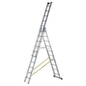 Orbis reformladder industrie aluminium L 3,00-6,90 m 3x10 sporten met wielen 203600