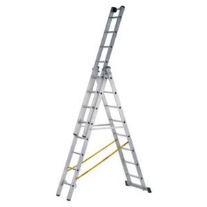 Orbis reformladder industrie aluminium L 2,45-5,80 m 3x8 sporten met wielen 203599