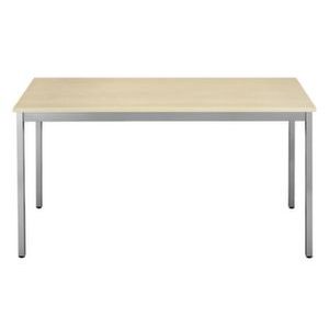 Orbis tafel vierkante buis 4-poots HxBxD 740x1200x600 mm rechthoekig frame aluminium blad esdoorn 506650