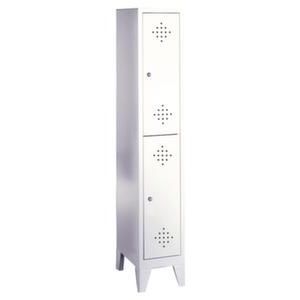 Orbis locker 1x2 vakken HxBxD 1850x420x500 mm voeten cilinderslot rozet RAL 7035 406953