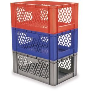 Orbis Euronorm-stapelbak 5,5 L HxLxB 145x300x200 mm wanden opengewerkt-bodem gesloten blauw 203982