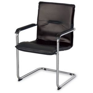 Orbis beklede stoel swingframe van ronde buis verchroomd bekleding van zwart kunstleer 103206