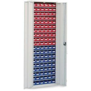 Orbis stellingkast met 114 zichtbakken HxBxD 1950x690x285 mm RAL 7035 296541