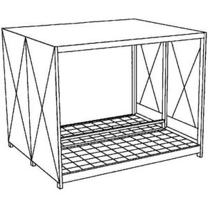 Orbis vatencontainer HxBxD 2200x3130x2770 mm maximaal 20x200 L 1 vakniveau staande opslag natuurlijke ventilatie 200329