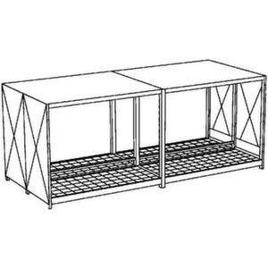 Orbis vatencontainer HxBxD 2200x6200x2930 mm schuifdeur 1 vakniveau staande opslag natuurlijke ventilatie 200342