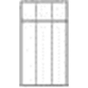 Orbis garderobekast HxBxD 1850x1200x500 mm 3 vakken cilinderslot poten geperforeerd figuur in deur RAL 7035 403358