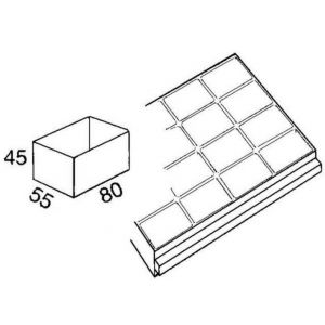 Orbis inzetbakje voor ladenunit HxLxB 45x80x55 mm 459045