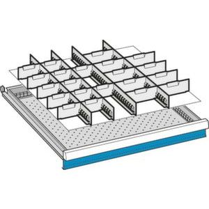 Orbis indelingsmateriaal voor front H 100 mm 4 gesleufde lengteverdelers en 21 dwarsverdelers B 717 mm 508612