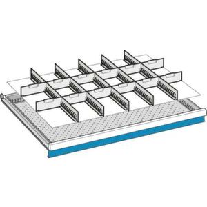 Orbis indelingsmateriaal voor front H 50 mm 5 gesleufde lengteverdelers en 12 dwarsverdelers B 1023 mm 508623