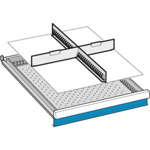 Orbis indelingsmateriaal voor front H 200 mm 1 gesleufde lengteverdeler 2 dwarsverdelers 508668