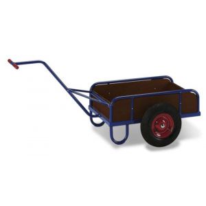 Orbis handtrekwagen draagvermogen 200 kg met houten bak laadvloer LxB 765x435 mm luchtbanden RAL 5010 531532