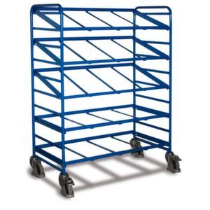 Orbis etagewagen draagvermogen 250 kg voor Euronormbakken HxBxD 1695x1350x665 mm met 5 open frames staalbuis RAL 5010 531463