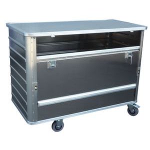 Orbis bakwagen van aluminium met deksel draagvermogen 250 kg HxLxB 985x930x530 mm 355 L greep opening 524631