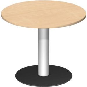 Orbis vergadertafel rond HxBxD 72x90 cm blad beuken onderstel RAL 9006-RAL9005 ronde poten 531163